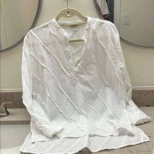 Sundance White Textured Blouse
